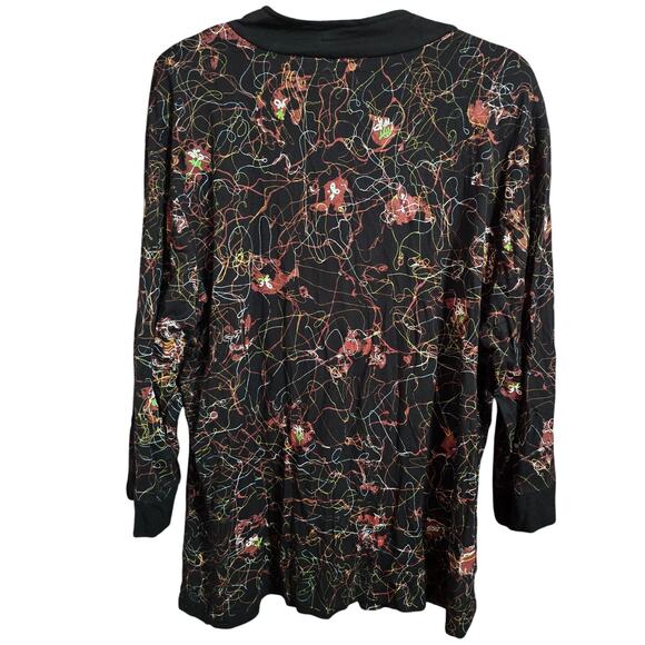 Chaudry KC 3/4 Sleeve Button-Up Artsy Abstract Size Small - Picture 2 of 4